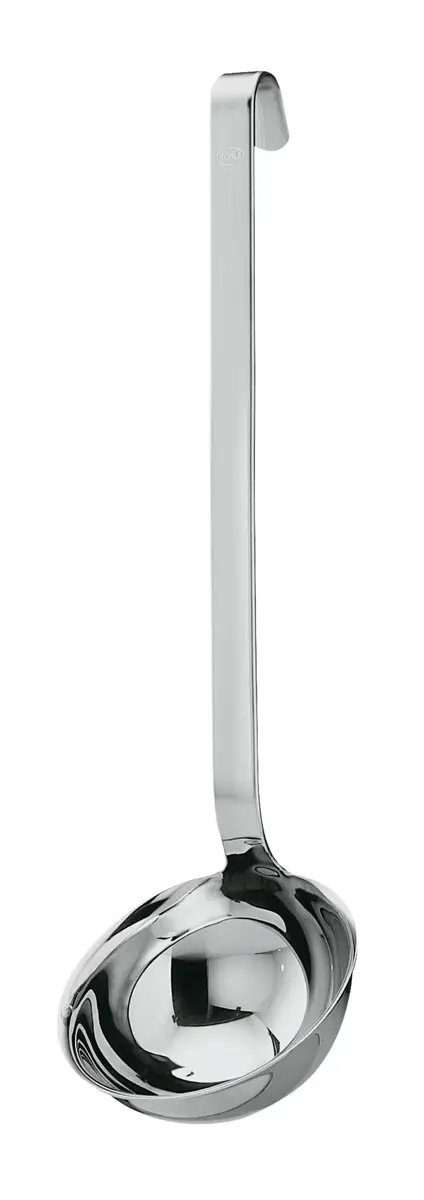 Rösle Stainless Steel Hooked Handle Ladle with Pouring Rim, 70ml | Versatile Liquid Portioning Tool - main product image