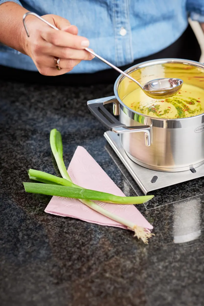 Rösle Stainless Steel Hooked Handle Ladle with Pouring Rim, 70ml | Versatile Liquid Portioning Tool - view 6