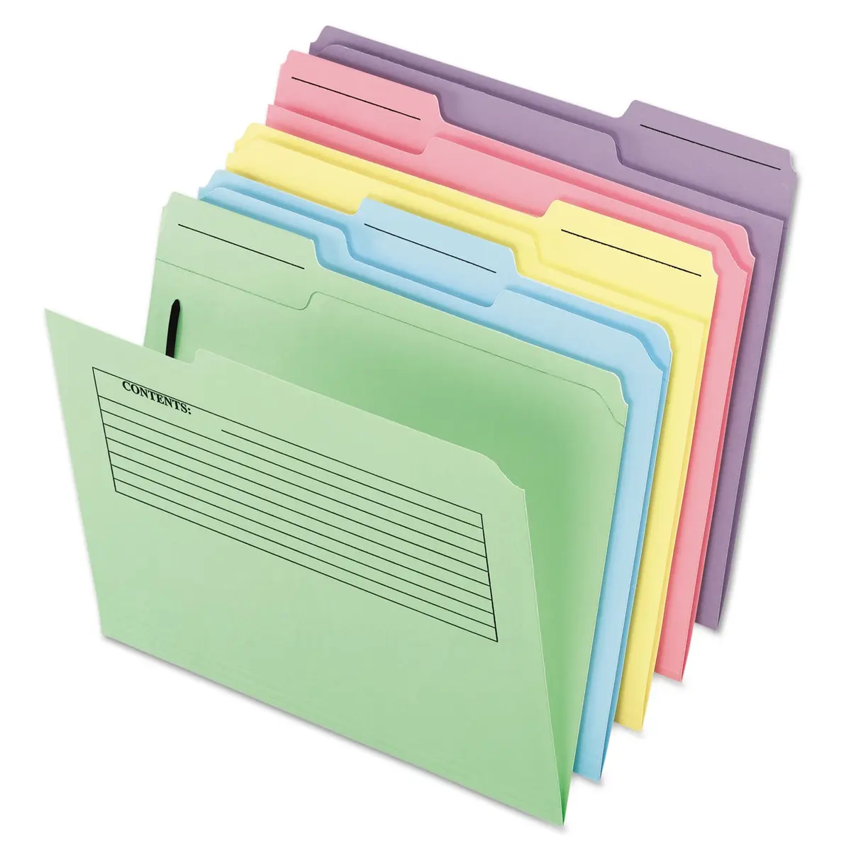 Pendaflex Printed Notes Folders with Fastener, Letter Size, Assorted Colors (Pack of 30) | SFI Certified Paper - main product image