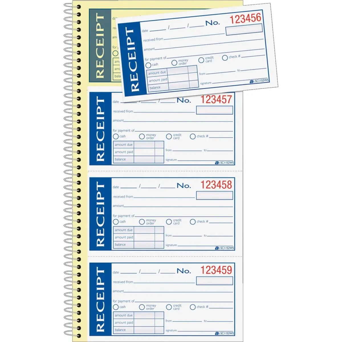 Adams Write n' Stick Receipt Book, 2-Part, Carbonless, White/Canary, 5.25 x 11 inches (13.3 x 27.9 cm) | 200 Sets per Book - view 4