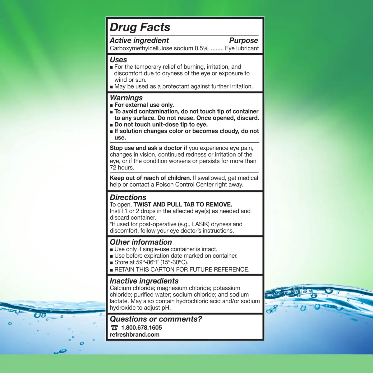 Refresh Plus Lubricant Eye Drops Preservative-Free Artificial Tears 0.4 mL (0.01 Fl Oz) | FDA Approved Medication - view 5