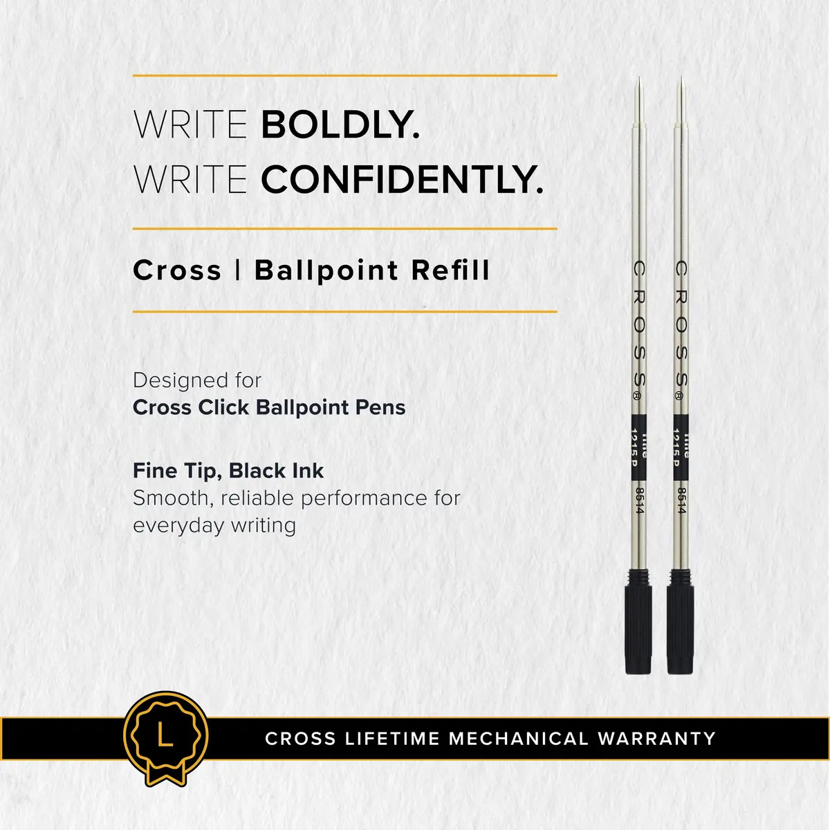 Cross Black Fine Point Ballpoint Pen Refill Set | Writes 2.1 Miles - view 7