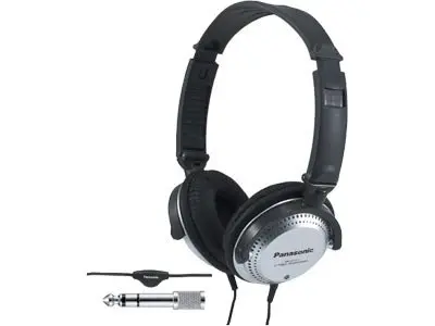 Panasonic On Ear Headphones with XBS Port & Volume Control | Foldable Lightweight Design (Black & Silver) - view 2