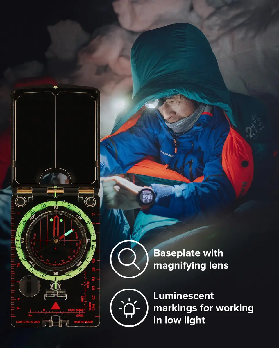 Suunto MC-2 NH USGS Compass | Global Use Mirror Sighting Compass - view 6
