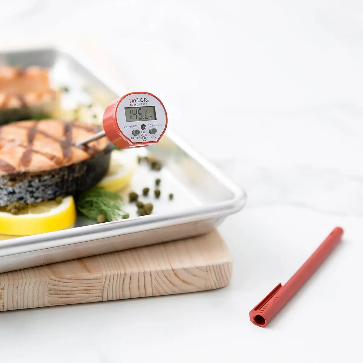 Taylor Waterproof Digital Instant Read Thermometer for Cooking, BBQ, Grilling, Baking, Meat | Waterproof, Recalibratable, 450°F - view 4