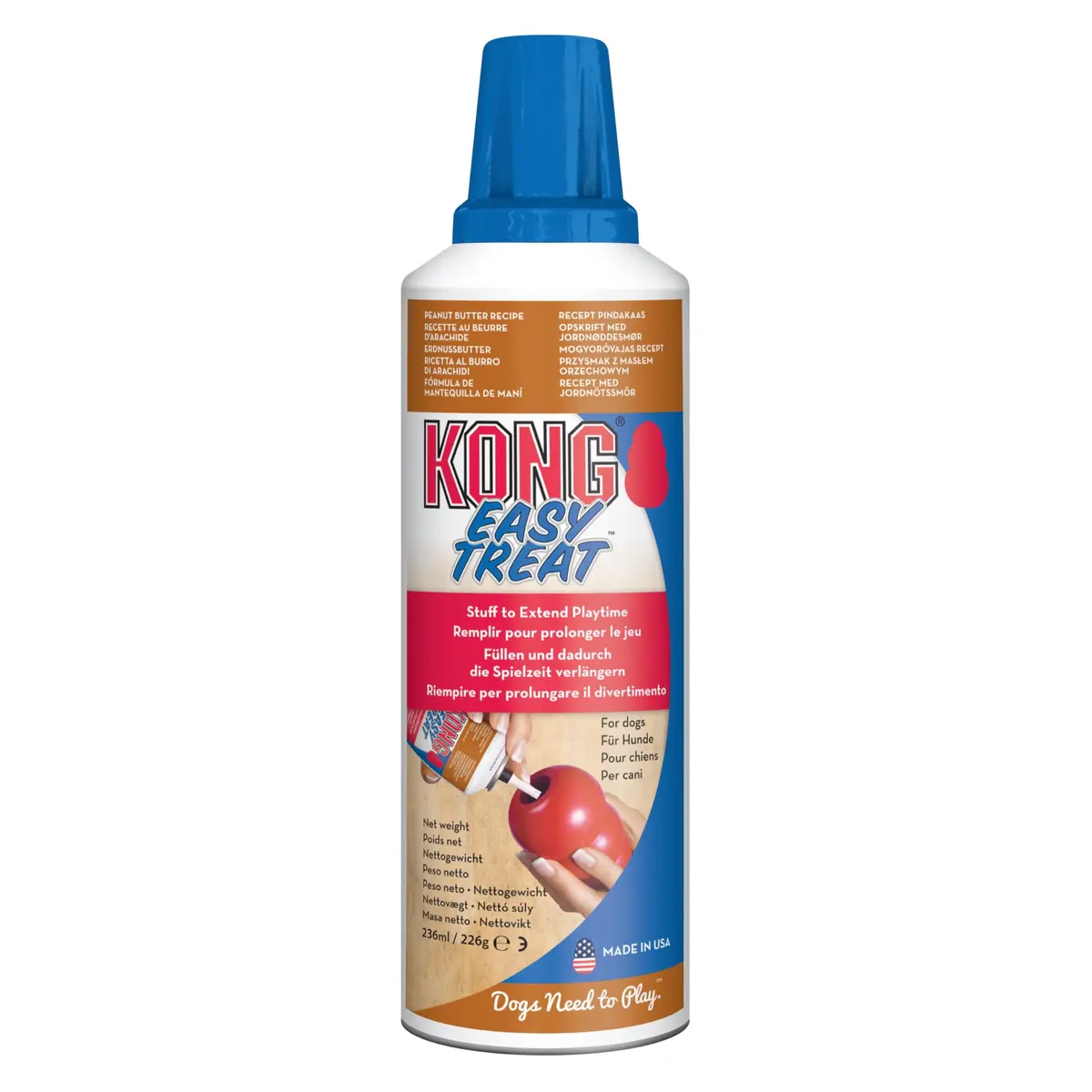 KONG Easy Treat Peanut Butter Dog Treat Paste 227 g (8 Ounce) | Stuffable Dog Treat Paste for KONG Toys - main product image