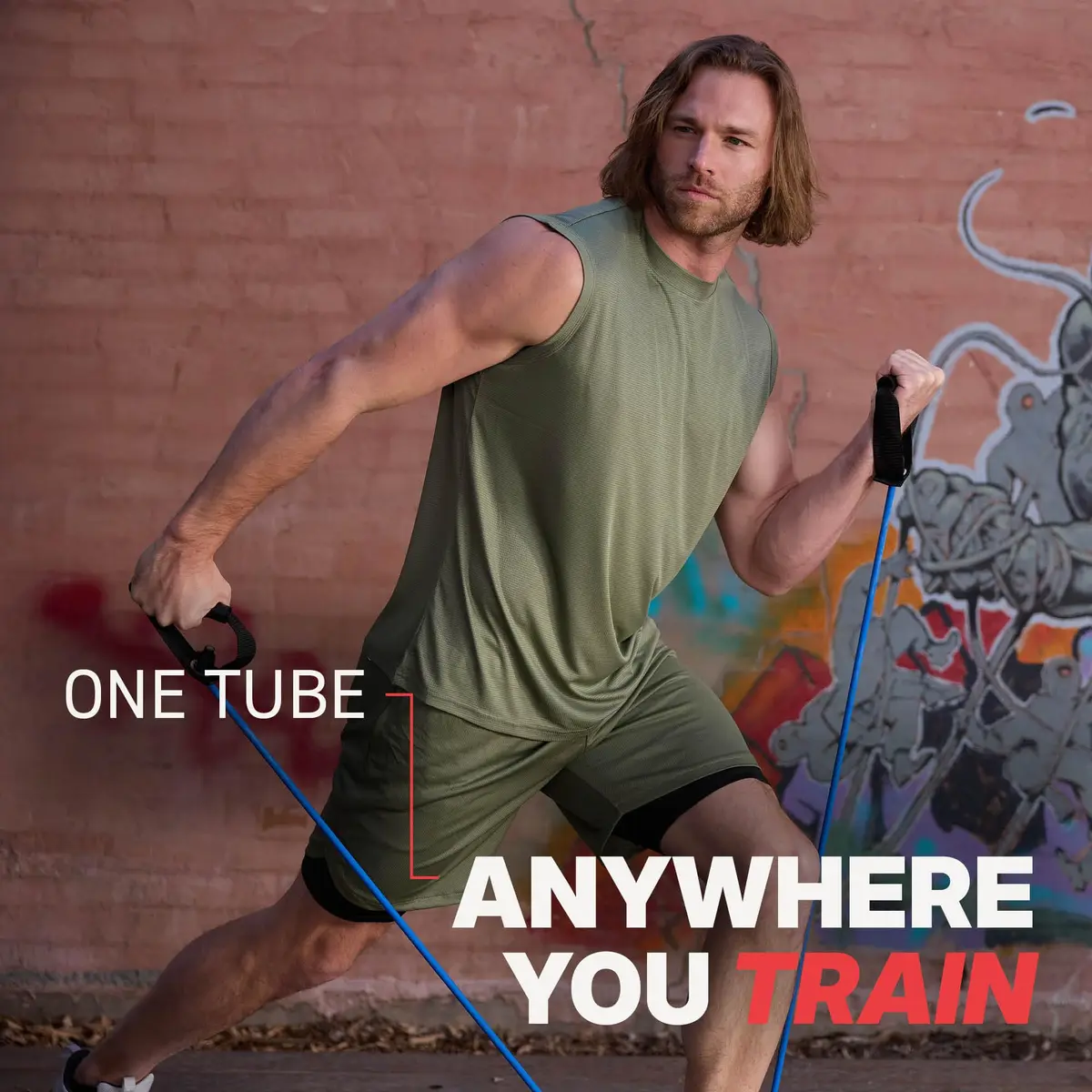 SPRI Xertube Resistance Band with Handles Medium - Red | Durable Rubber, Portable & Versatile for Total-Body Fitness - view 5