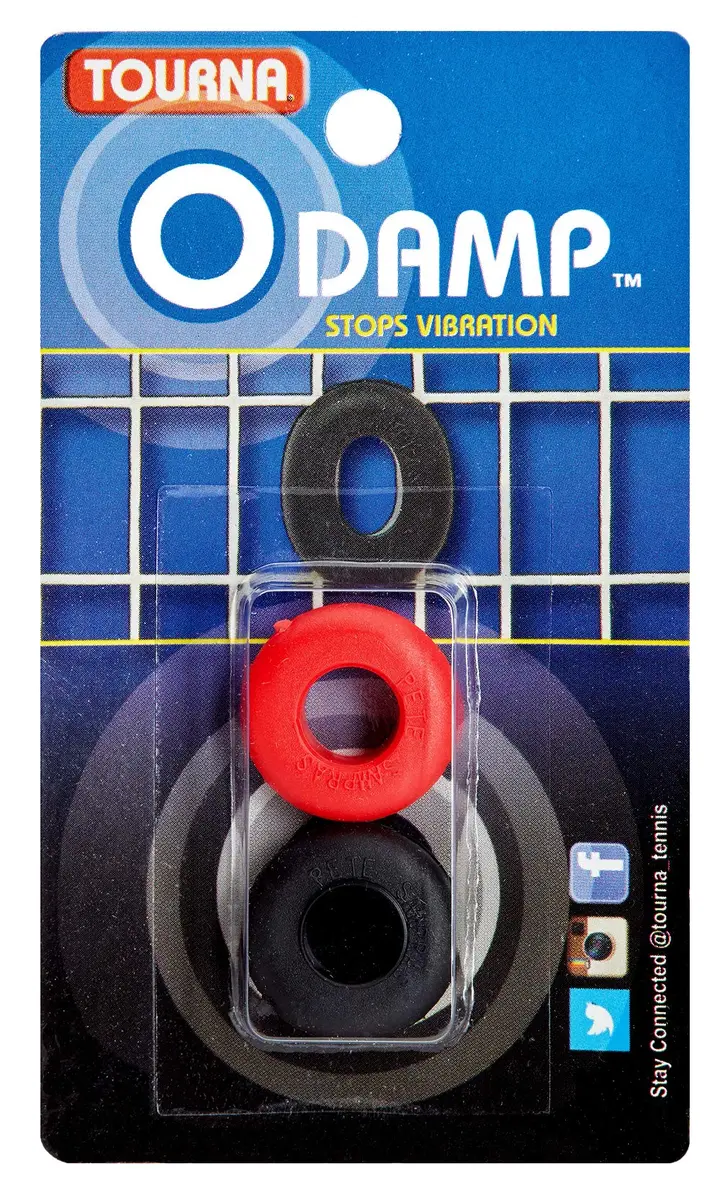 Tourna Unique Sampras Dampener (Black/Red) | Vibration Dampening for Tennis Racquets - main product image