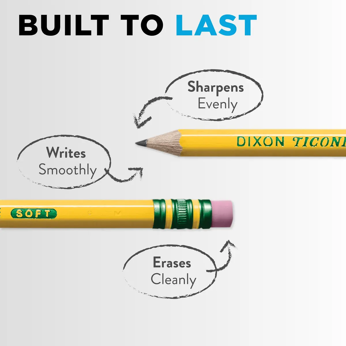 Ticonderoga Wood-Cased Pencils, Unsharpened, HB Soft, Yellow, 24 Count | Smooth Graphite for Students & Office - view 3