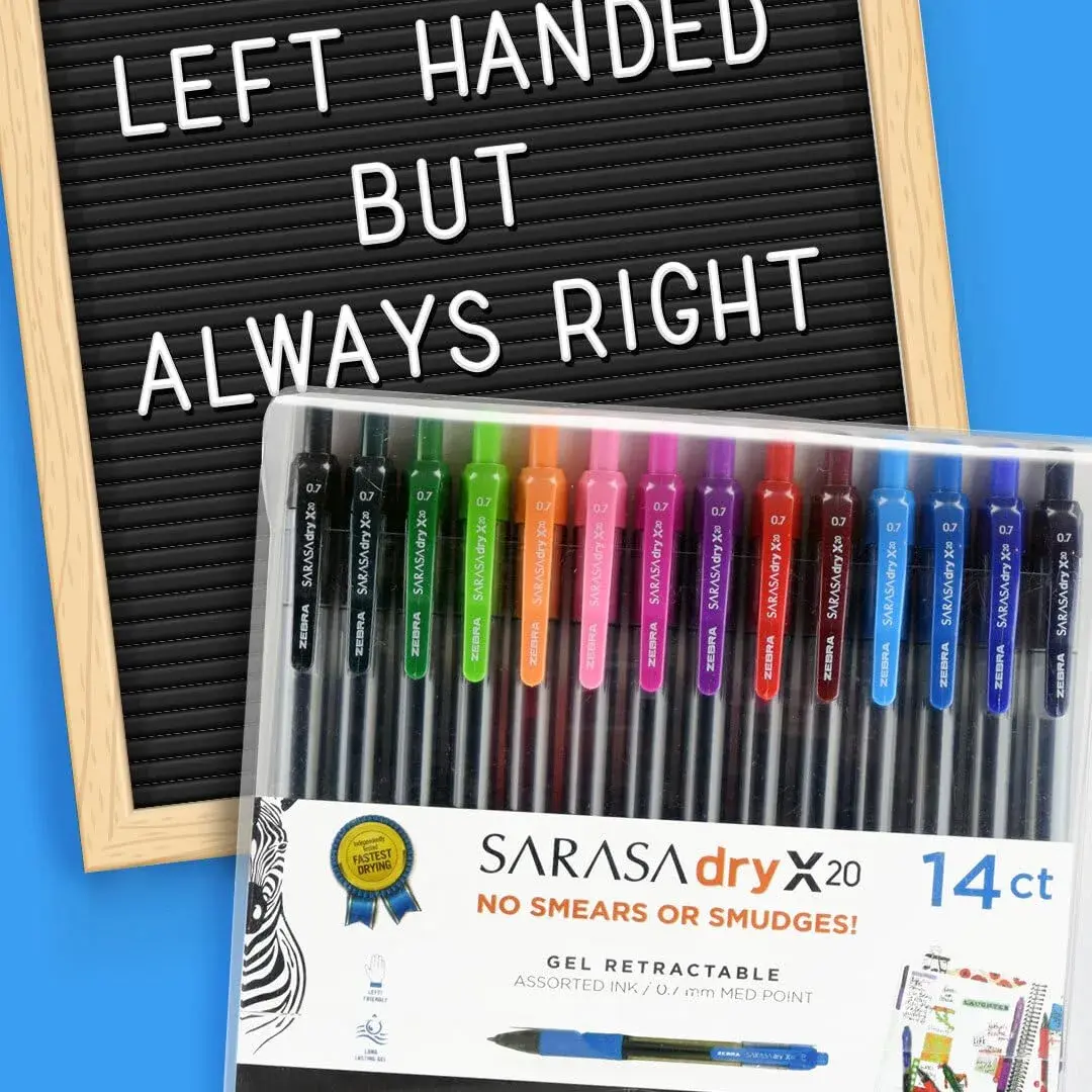 Zebra Pen SARASA X20 Retractable Gel Pens, Assorted Ink, 0.7mm, 10-Pack | Smooth Writing, Rapid Dry Ink - view 5