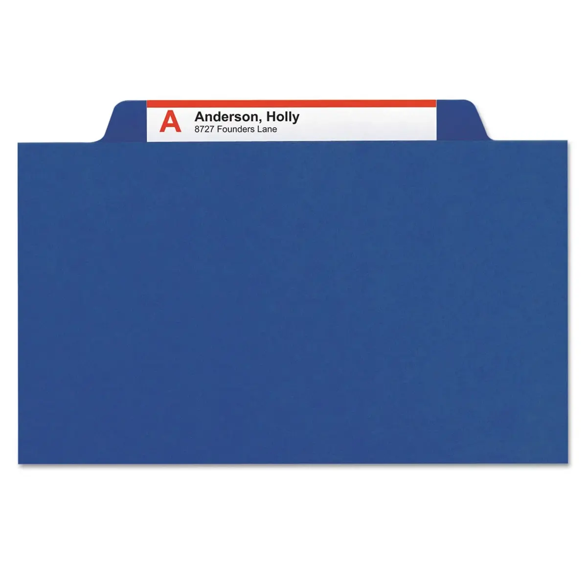 Smead Pressboard Classification File Folder with SafeSHIELD Fasteners, 2 Dividers, 2" Expansion, Letter Size, Dark Blue, 10 per Box | Durable Office Organization - main product image