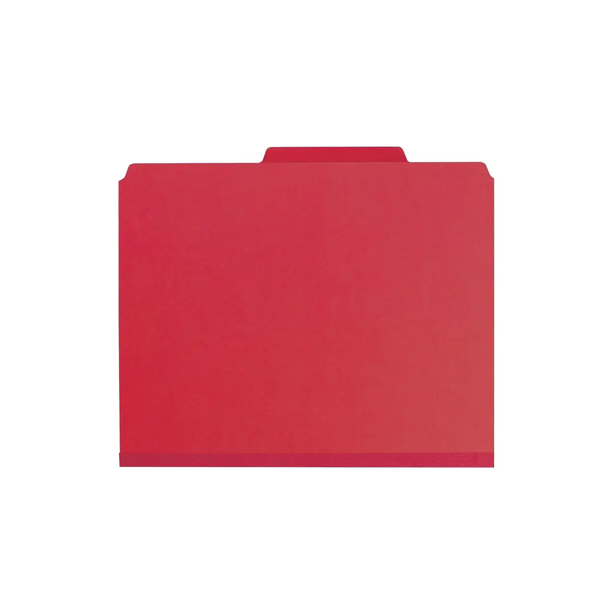 Smead Pressboard Classification File Folder with SafeSHIELD Fasteners, 2 Dividers, 2" Expansion, Letter Size, Bright Red, 10 per Box | Heavy Duty Project Files - main product image