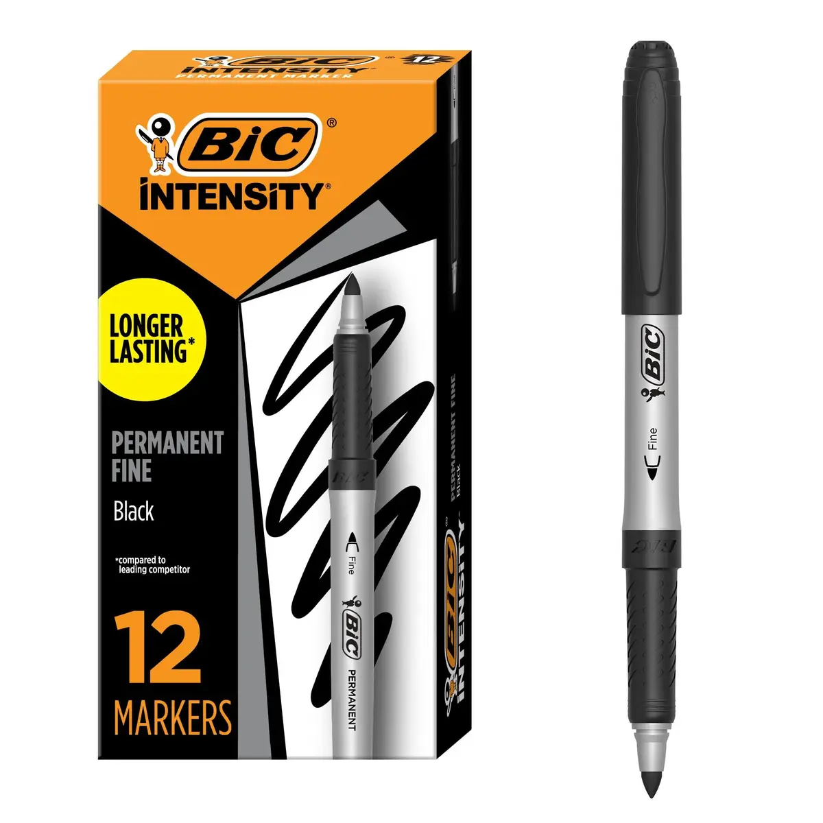 BIC Intensity Black Permanent Markers Fine Point | Long Lasting, Precise Lines for Art & Writing - main product image