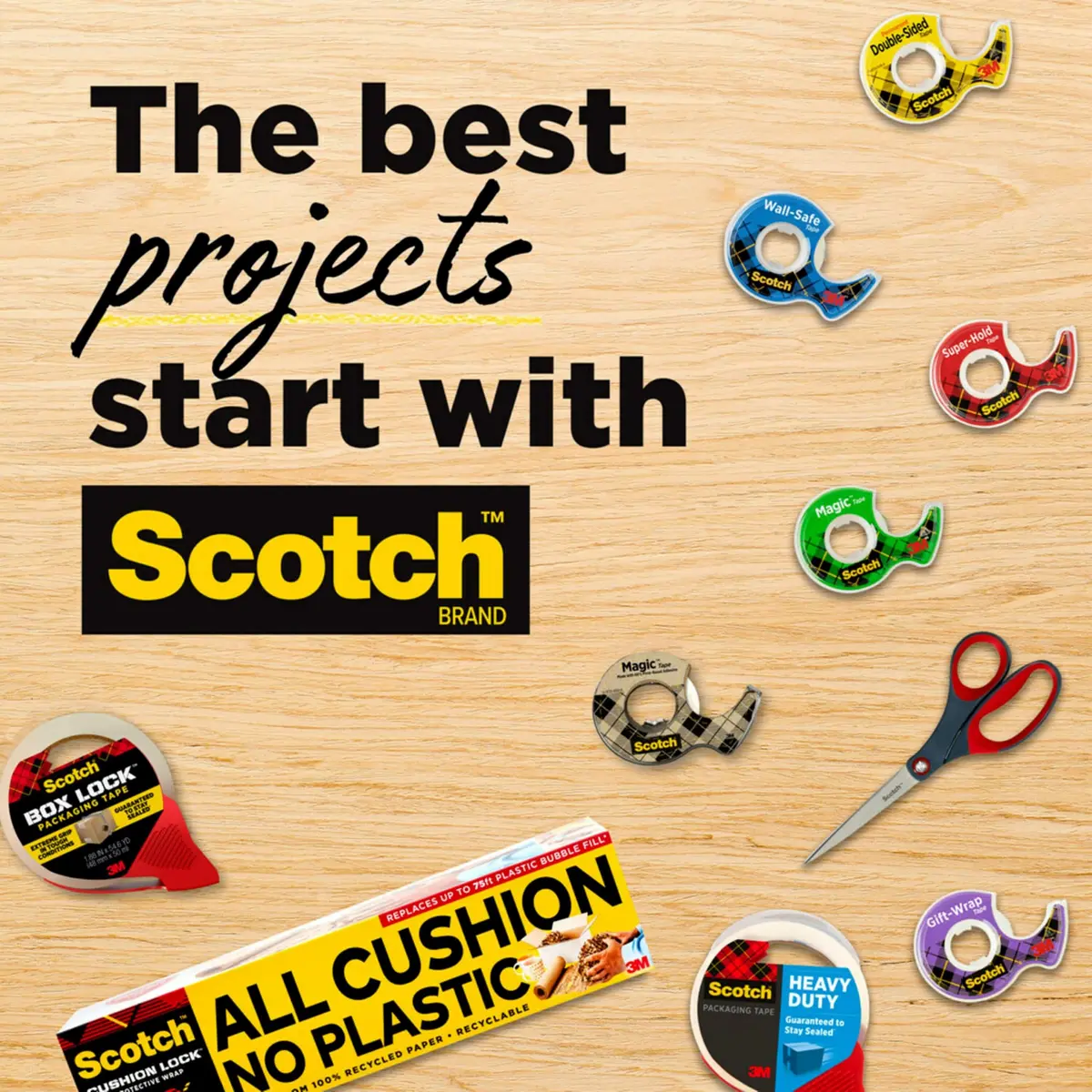 Scotch Transparent Tape 3/4 in x 1000 in Rolls | 6 Boxes, Clear Adhesive Tape for Office and Home Use - view 9