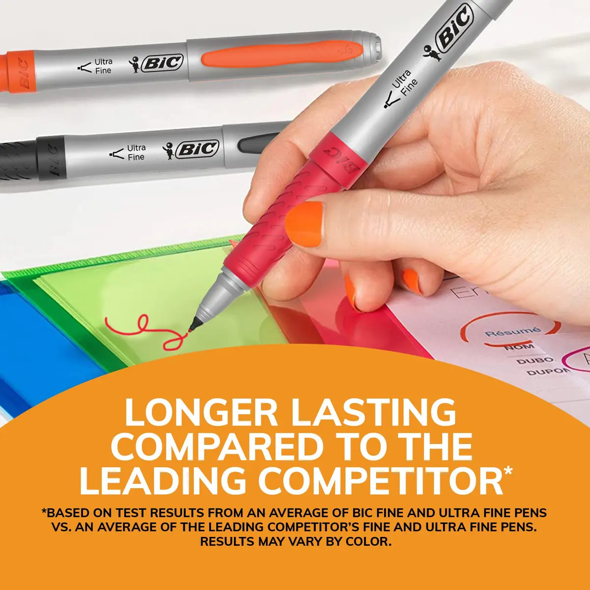 BIC Intensity Blue Permanent Markers, Ultra Fine Point, 12-Count Pack | Precise, Long-Lasting Blue Markers with Soft Grip - view 2