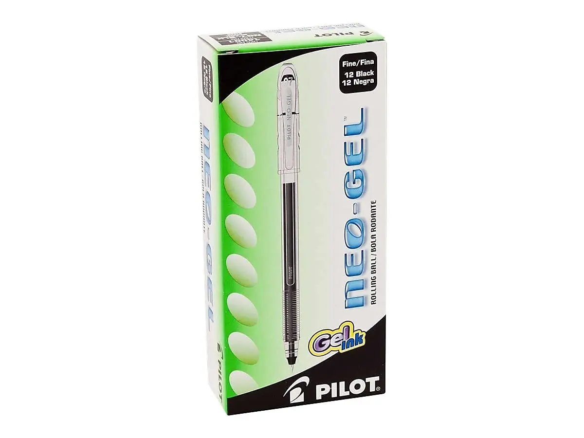 PILOT Neo-Gel Roller Ball Stick Pens, Black Ink, Fine Point, 12-Pack | Smooth Ink Flow Writing Instrument - view 2