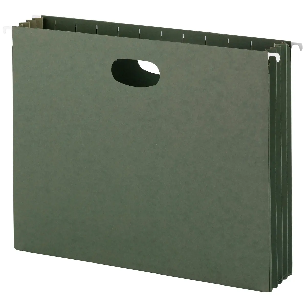 Smead Hanging File Pocket with Full-Height Gusset, 3-1/2" Expansion, Letter Size, Standard Green, 10 per Box | Heavy Duty Document Organizer - main product image