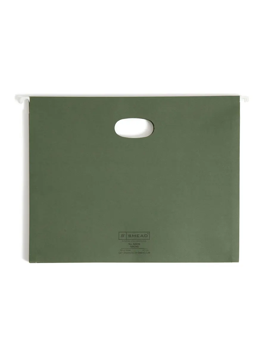 Smead Hanging File Pocket with Full-Height Gusset, 3-1/2" Expansion, Letter Size, Standard Green, 10 per Box | Heavy Duty Document Organizer - view 6