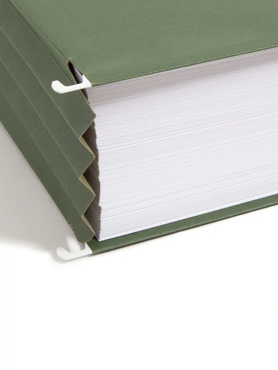 Smead Hanging File Pocket with Full-Height Gusset, 3-1/2" Expansion, Letter Size, Standard Green, 10 per Box | Heavy Duty Document Organizer - view 3