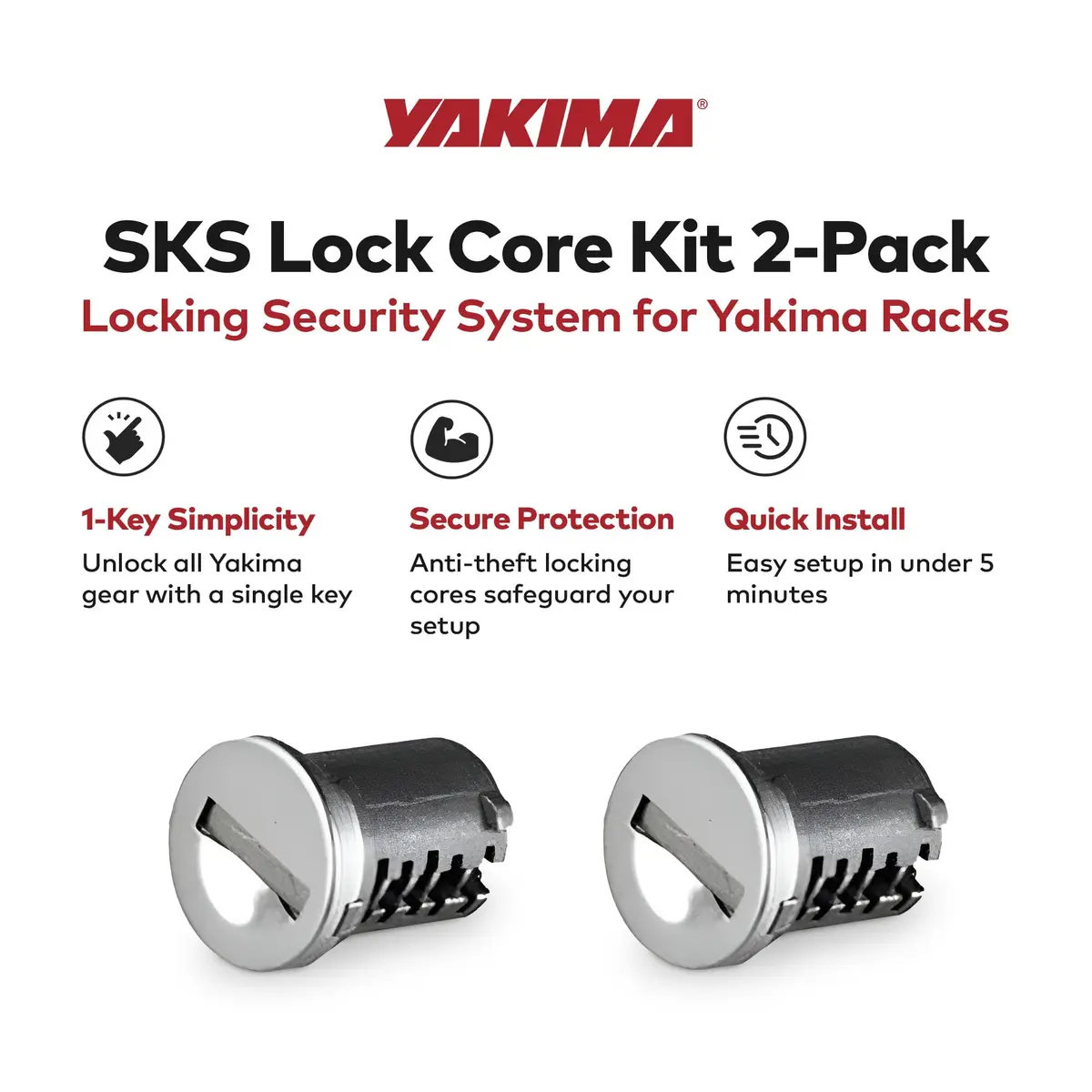 Yakima SKS Lock Cores for Car Rack Systems, 2 Pack | Secure Your Gear with Genuine USA-Sourced Locks - view 2