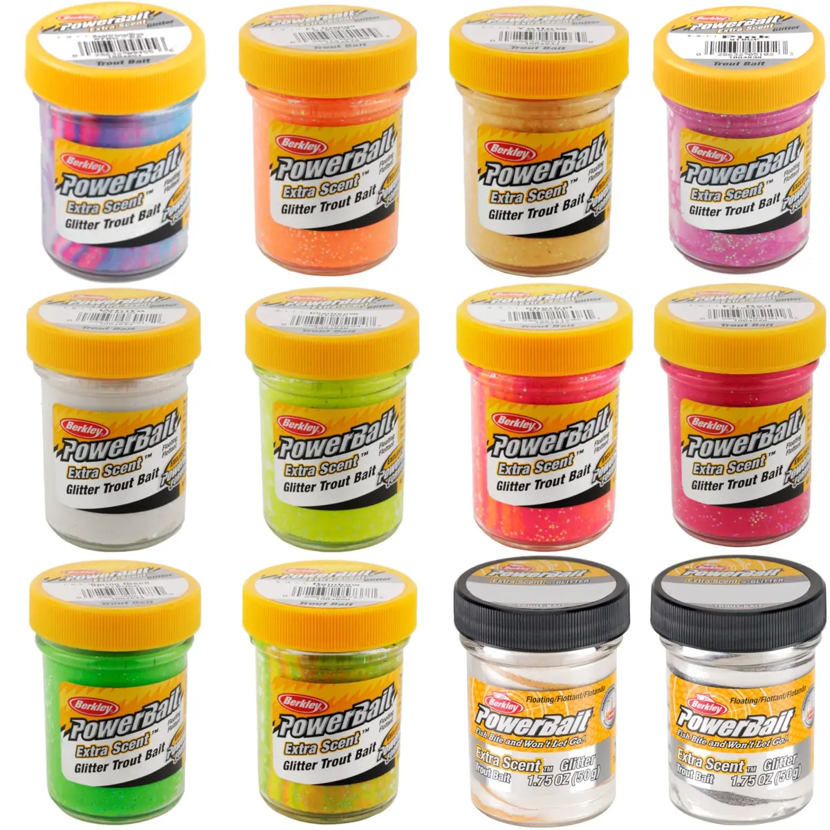 Berkley PowerBait Glitter Trout Dough Bait Rainbow 1.75 oz (50g) | Scent Dispersion Technology - main product image