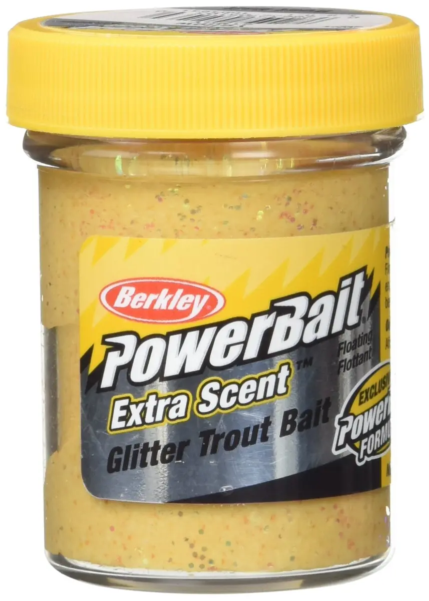 Berkley PowerBait Glitter Trout Bait, Yellow 50g (1.75 oz) | Floating Scent & Flavor Enhancers - main product image