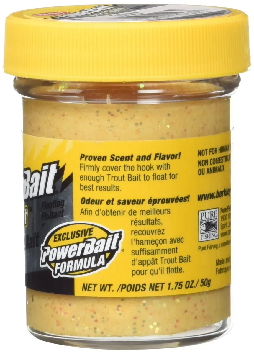Berkley PowerBait Glitter Trout Bait, Yellow 50g (1.75 oz) | Floating Scent & Flavor Enhancers - view 2