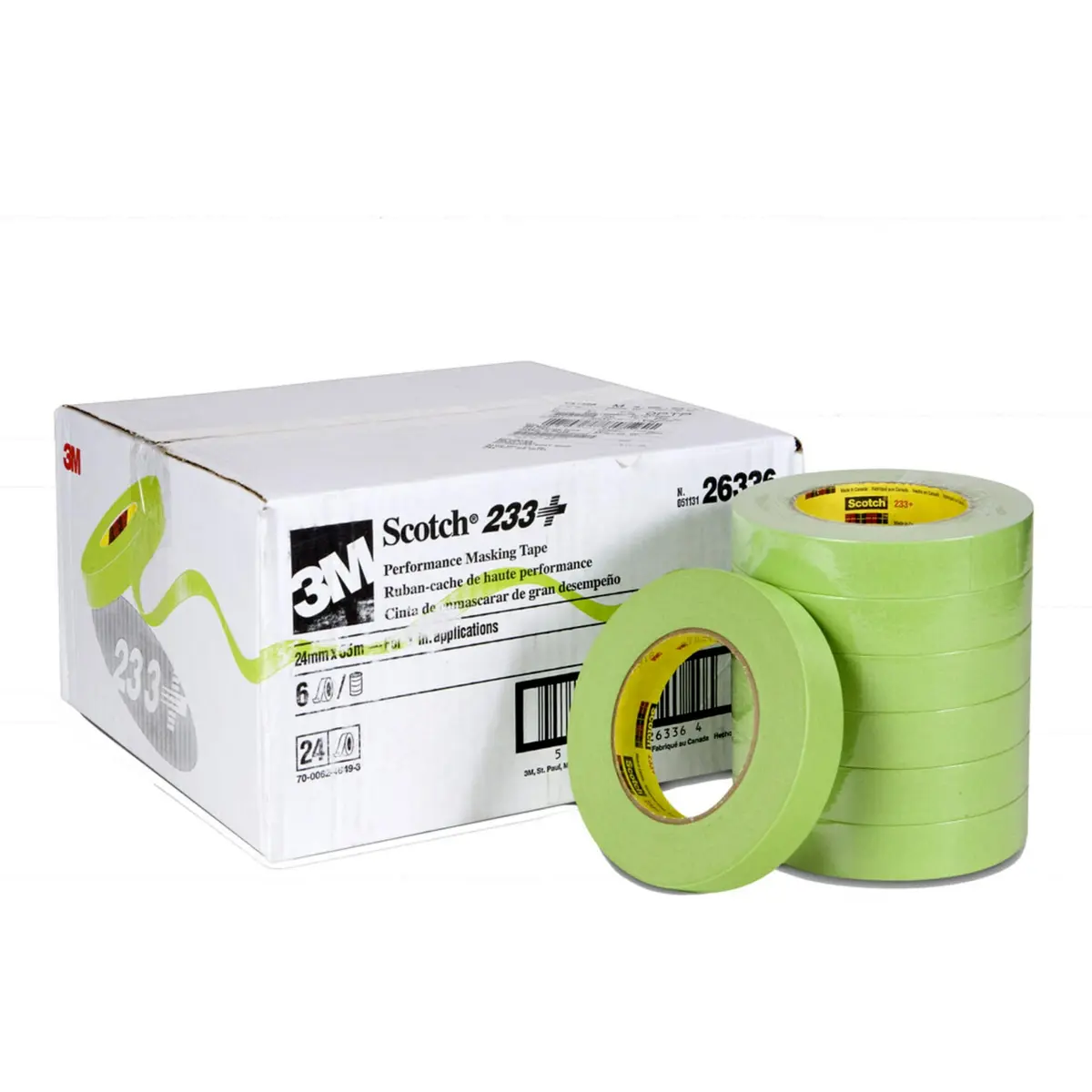 Scotch 233+ Crepe Paper Masking Tape 25 mm x 55 m | Auto Body Masking Tape up to 250°F - view 8