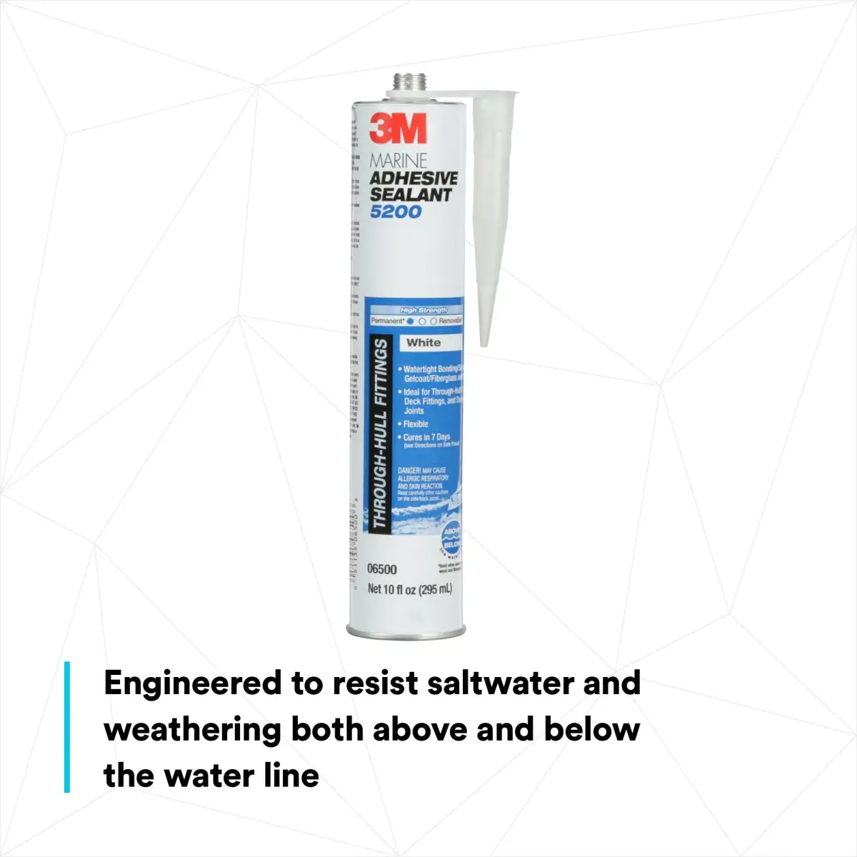 3M Marine Adhesive Sealant 5200 White 10 fl oz (295 ml) | Permanent Bonding for Boats and RVs - view 5