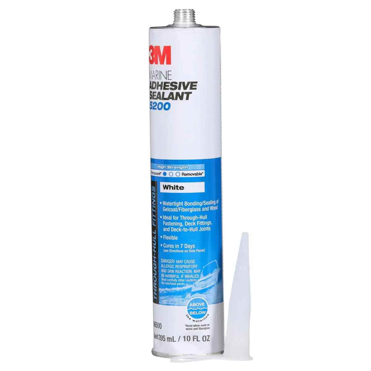 3M Marine Adhesive Sealant 5200 White 10 fl oz (295 ml) | Permanent Bonding for Boats and RVs - view 2