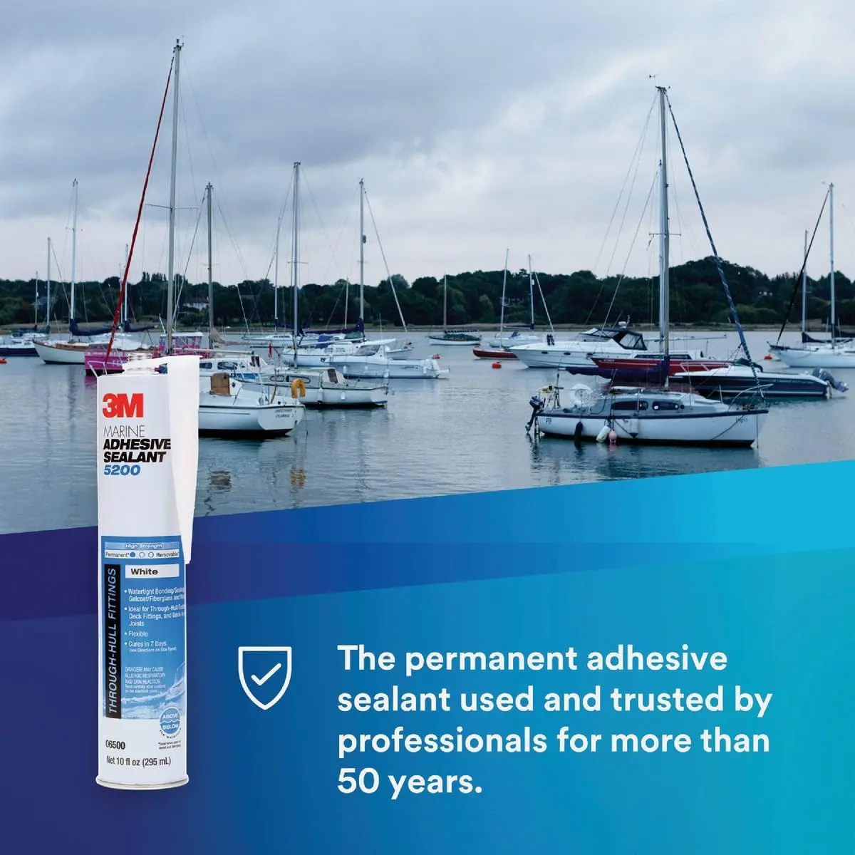 3M Marine Adhesive Sealant 5200 White 3 oz Tube | Waterproof, Flexible Bonding for Watercraft - view 6