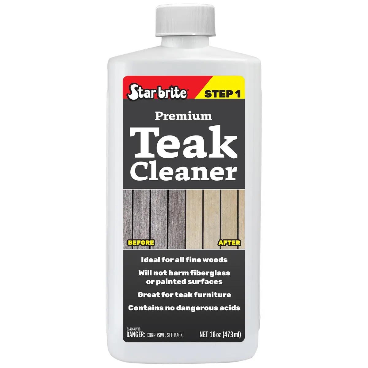 STAR BRITE Premium Outdoor Teak Cleaner 16 Fl Oz | Restores Weathered Gray Teak Without Sanding - main product image
