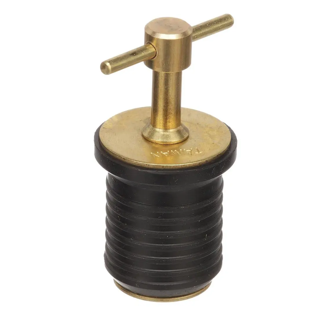 attwood T-Handle Drain Plug for 1-Inch Drains | Brass Locking Handle, Rubber Seal - view 4