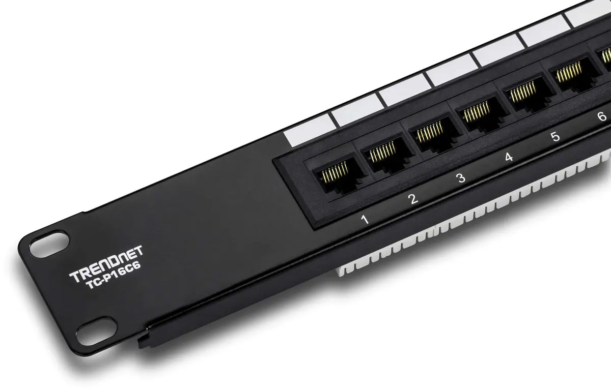 TRENDnet 16-Port Cat6 Unshielded Patch Panel, TC-P16C6 | 250Mhz Copper Gigabit Ethernet Ready - view 2