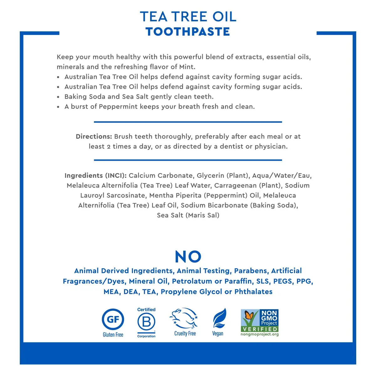 Desert Essence Tea Tree Oil Mint Toothpaste | Fluoride Free, 6.25 oz for Healthy Teeth & Gums - view 4