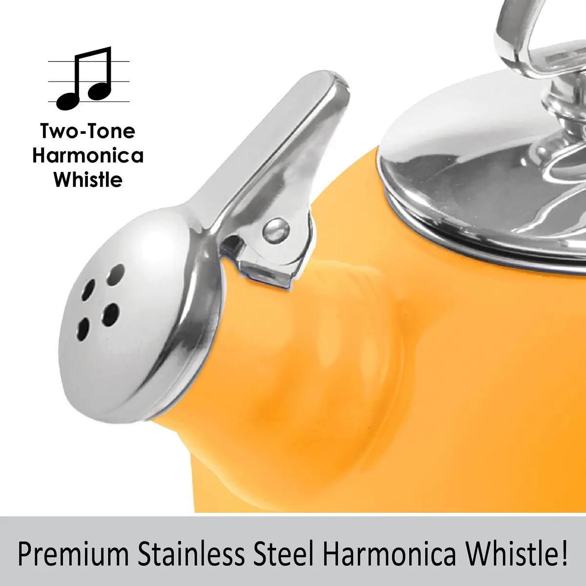 Chantal Classic Teakettle 1.8 QT Enamel Steel Harmonica Whistle Rapid Boil - view 8