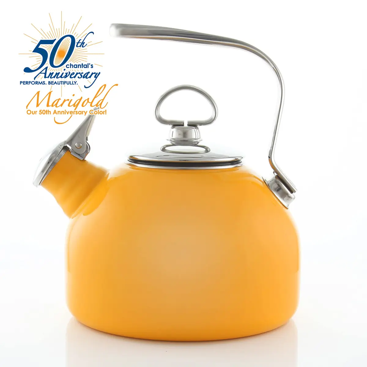 Chantal Classic Teakettle 1.8 QT Enamel Steel Harmonica Whistle Rapid Boil - view 2