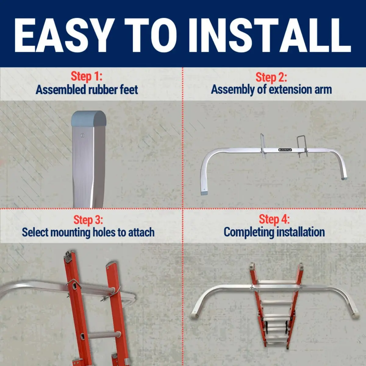 Louisville Ladder Aluminum Stabilizer for Extension Ladders | Heavy-Duty Wall Support - view 4