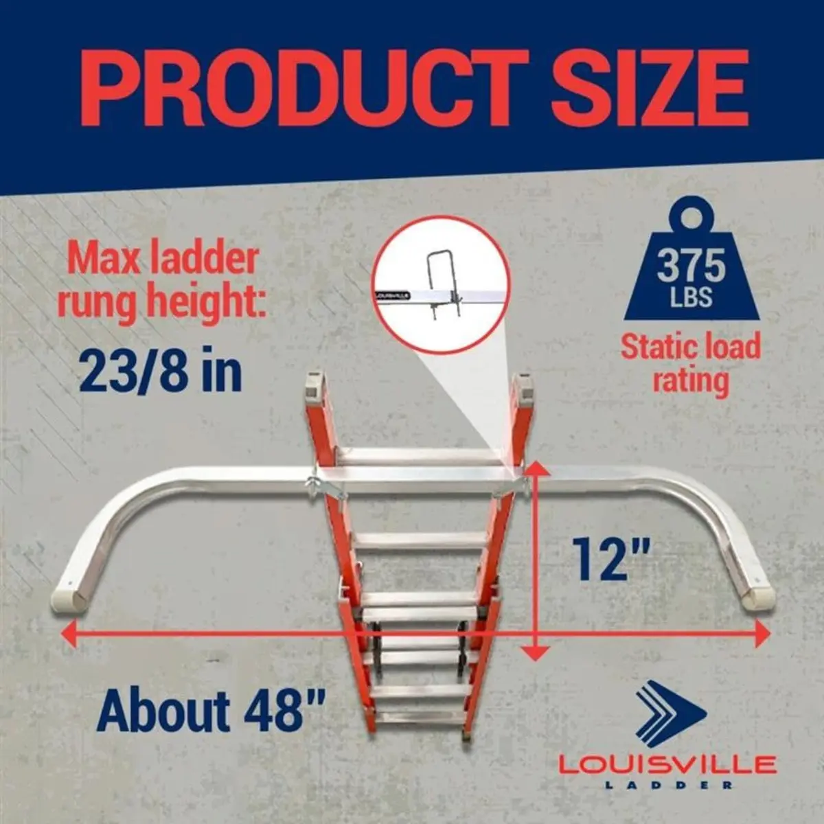 Louisville Ladder Aluminum Stabilizer for Extension Ladders | Heavy-Duty Wall Support - view 3