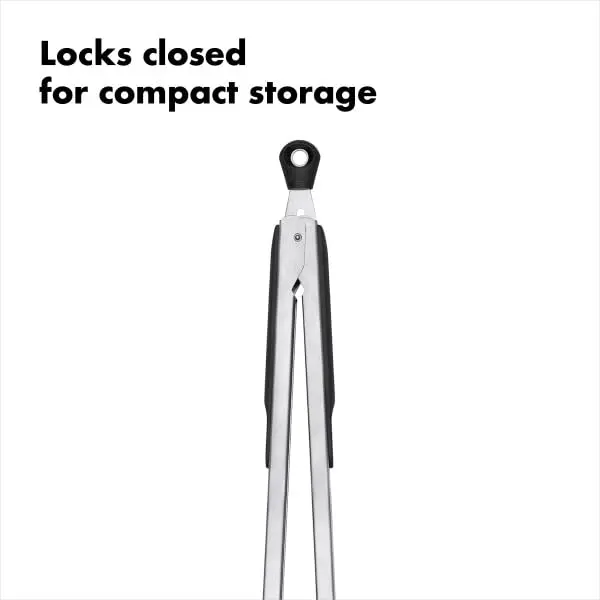 OXO Good Grips 12-Inch Tongs With Nylon Heads & Stainless Steel Body | Locks Closed For Compact Storage - view 7