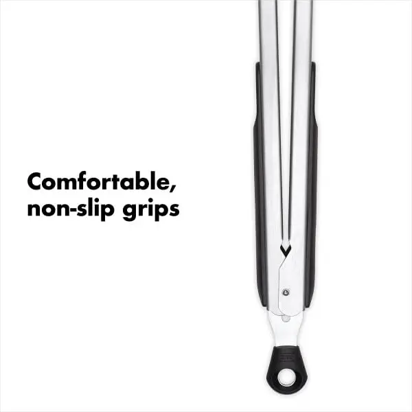 OXO Good Grips 12-Inch Tongs With Nylon Heads & Stainless Steel Body | Locks Closed For Compact Storage - view 10