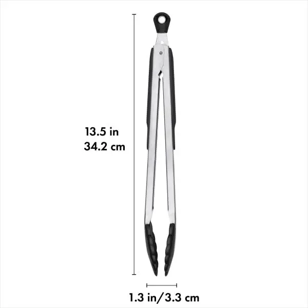 OXO Good Grips 12-Inch Tongs With Nylon Heads & Stainless Steel Body | Locks Closed For Compact Storage - view 11