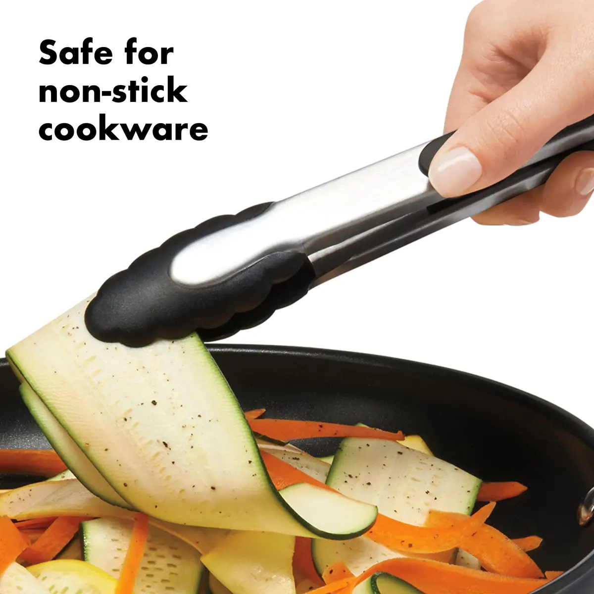 OXO Good Grips 9-Inch Locking Tongs with Nylon Heads | High-Heat Resistant, Non-Stick Safe, Dishwasher Safe - view 3