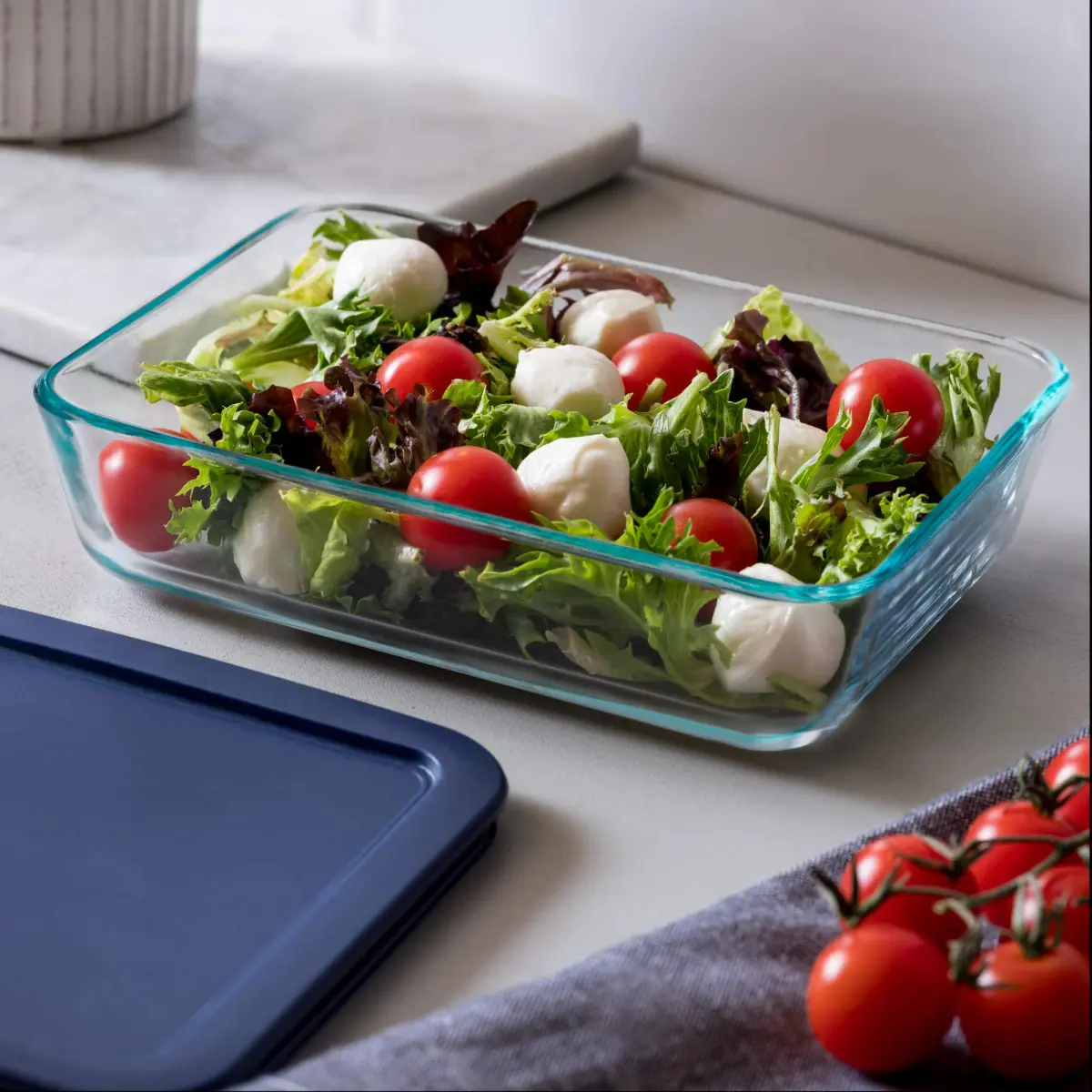 Pyrex Simply Store 3-Cup Rectangular Glass Food Storage Container with Lid | Oven Safe, Microwave Safe, Dishwasher Safe - view 2