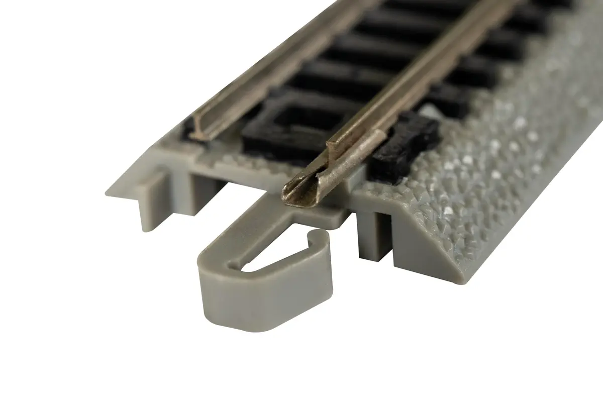 Bachmann Trains E-Z Track Remote Turnout - Right N Scale | Nickel Silver Rail with Grey Roadbed (1-Pack) - view 2