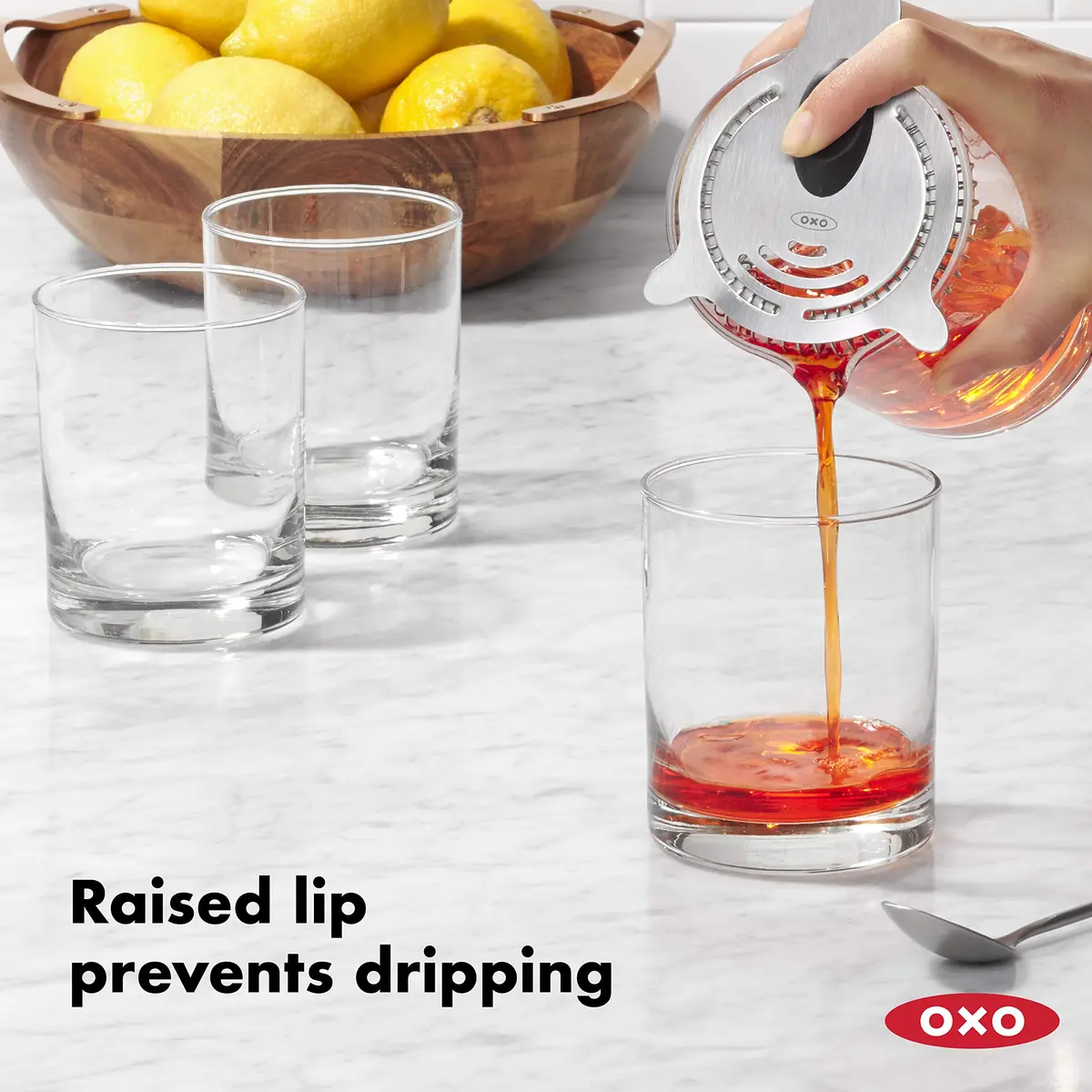 OXO Steel Cocktail Strainer | Fits Shakers & Glasses, Stainless Steel, Dishwasher Safe - view 3
