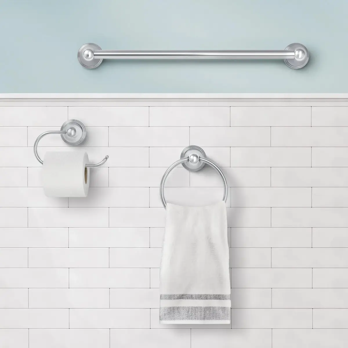 Moen Preston Polished Chrome Hand-Towel Ring | 17.8 cm (7 Inch) Wall Mounted Holder - view 2