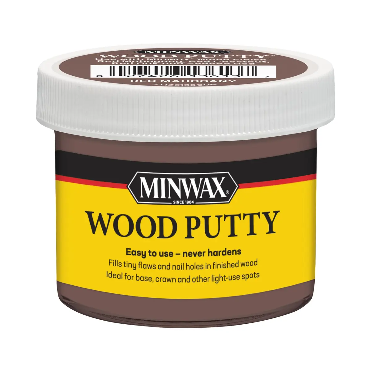 Minwax Wood Putty, Red Mahogany, 3.75 oz. | Non-Hardening Wood Filler for Minor Repairs - main product image