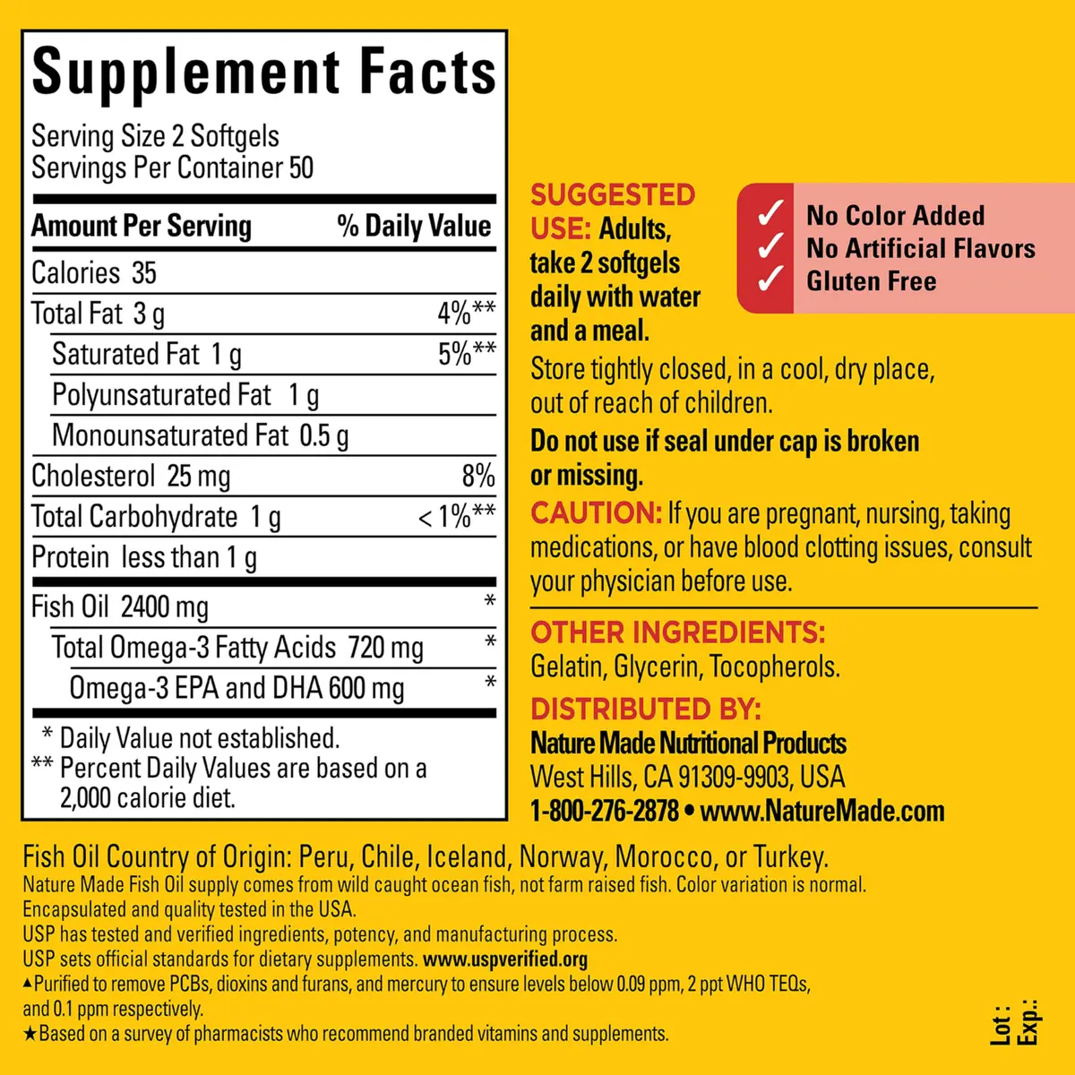 Nature Made Fish Oil Omega 3 Supplements 1200mg Softgels 100 Count | Heart Health Support - view 6