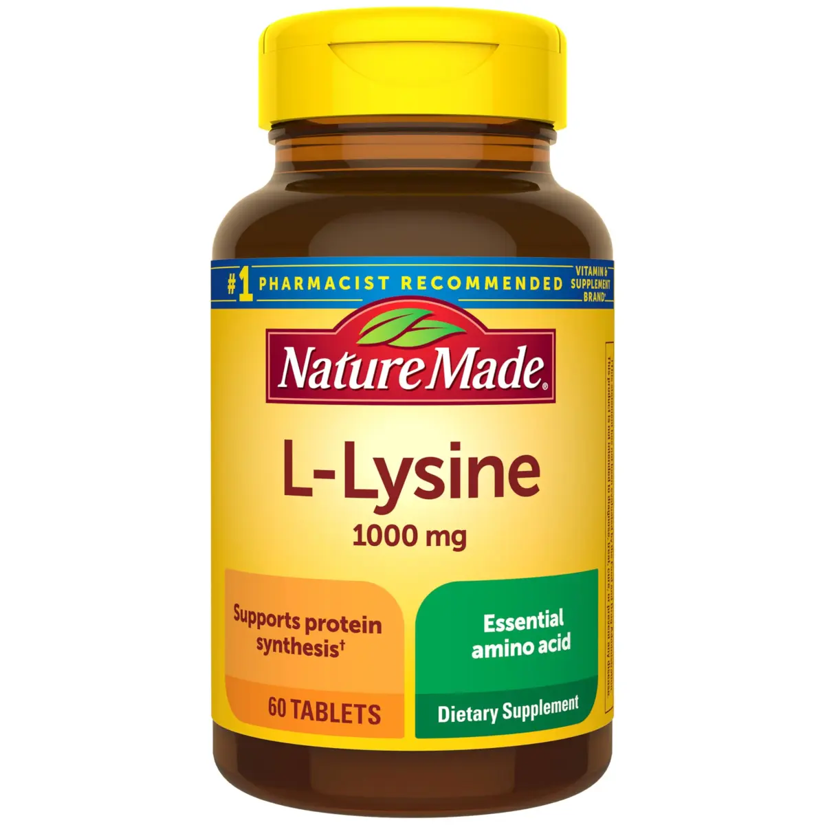 Nature Made L-Lysine 1000 mg Tablets 60 Count | Essential Amino Acid for Protein Synthesis - main product image